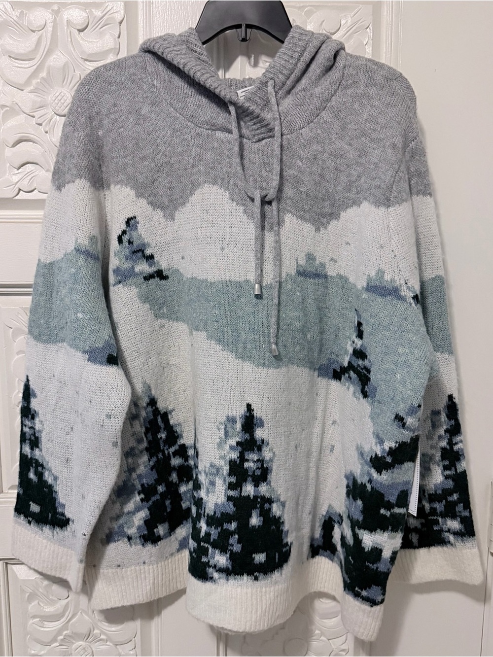 cupcakes & cashmere Women’s Hooded Scenic Knit Sweater 3X